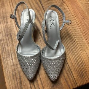 Silver sparkly heels